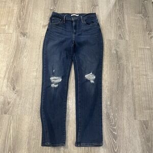 Levis Jeans Womens 28x28 Blue 724 High-Rise Straight Stretch Denim